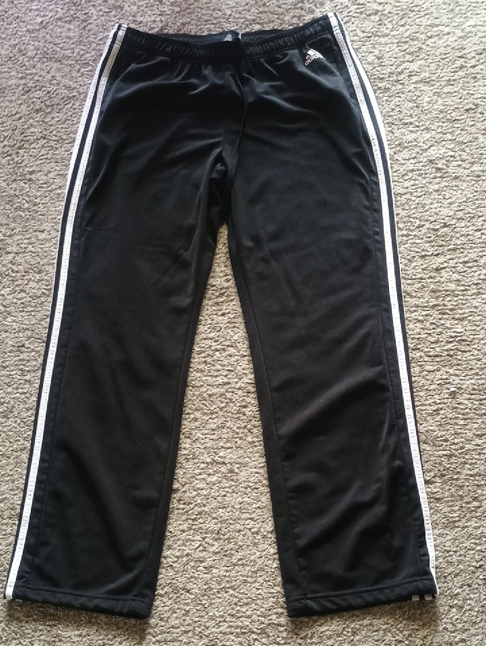 adidas Black Jogger Pants with White Side Stripes